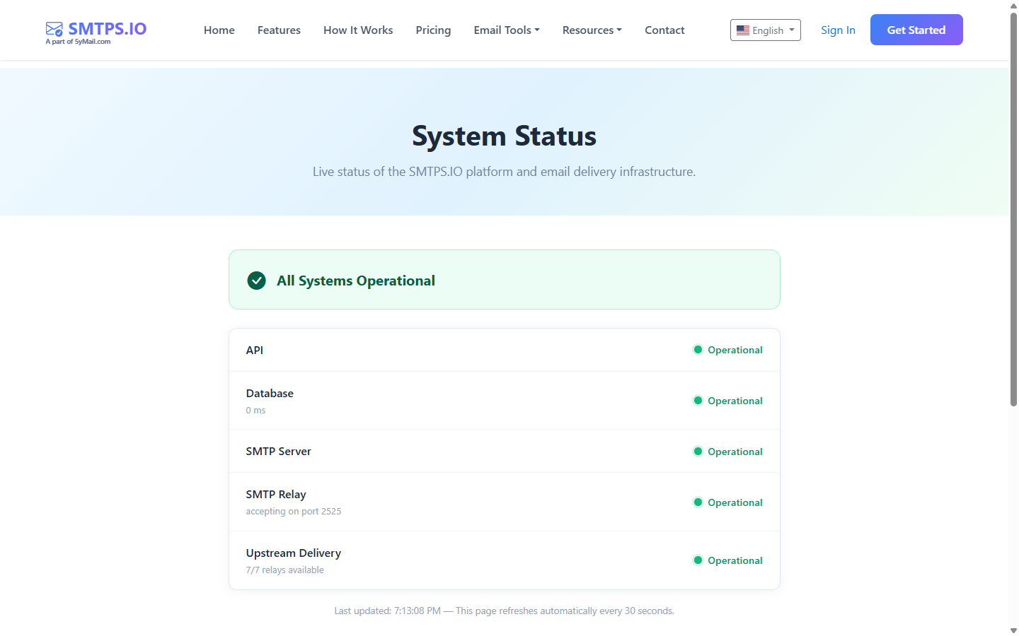 Status page